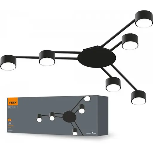 Світильник Videx під лампу 6xGX53 накладний Чорний VL-SPF21B-B - фото 1