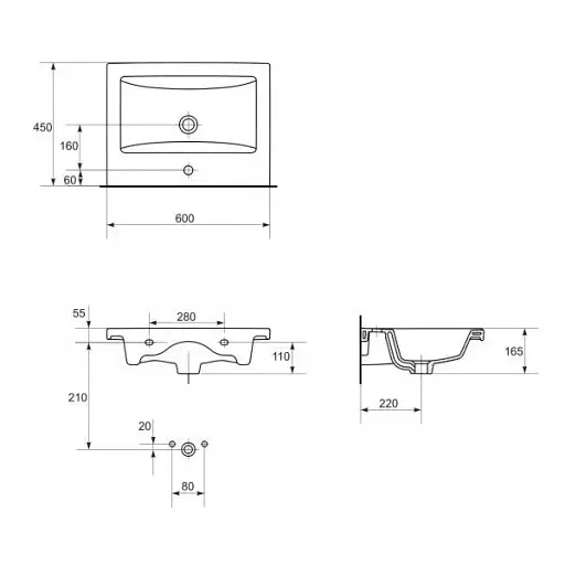 Тумба ПиК Ямайка Т6+ раковина Cersanit Como 60 см Белый 30412 - фото 6