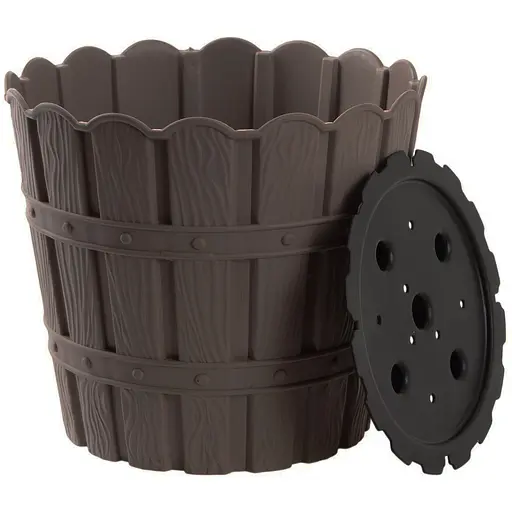 Горщик для квітів Violet House 1048 Bamboo Brown з дренажем 7 л (1048 BAMBOO BROWN 7 л.) - фото 2