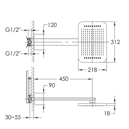 Душова система Imprese Smart Click ZMK101901245, Хром - фото 2
