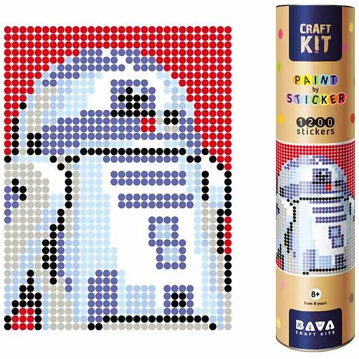 Картина по номерам стикерами в тубусе Робот синий (R2D2) , 1200 стикеров Умняшка33х48 см разноцветная 000261026