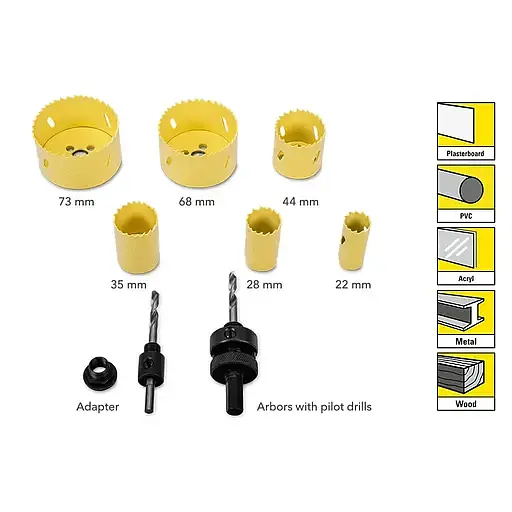 Набор сверл корончатых Trotec HSS Bi-metal Set (DAS302826) - фото 4