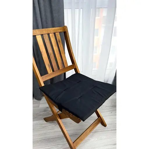 Водоотталкивающая Подушка на стул Черный однотон (2 шт.) - фото 3