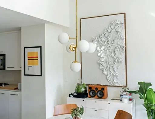 Люстра у каскадному каркасі з матовими плафонами | Арт. AOC 17/5 AB+WT | Line F - фото 1