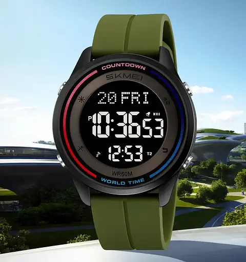 Годинник чоловічий наручний спортивний Skmei 2412 силіконовий з магнітною застібкою (Зелений) - фото 6