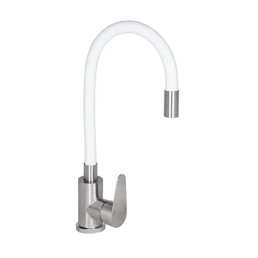 Змішувач для кухні Lidz Vida 04R-WFS, U-подібний гнучкий White - фото 1