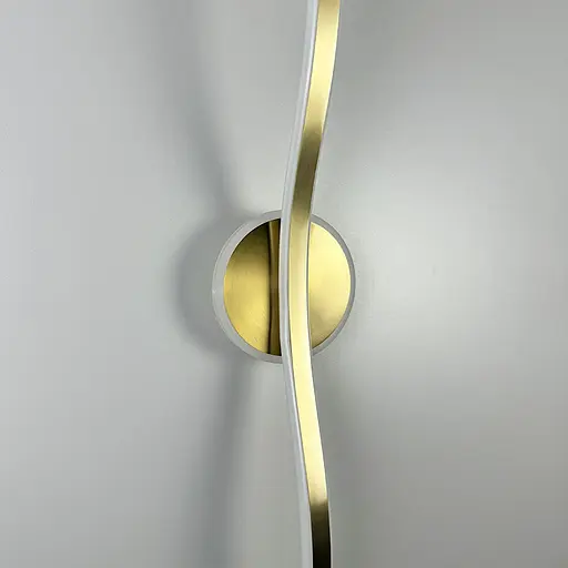 Латунне видовжене хвилеподібне бра 80 см 4000K Арт. WB 31/800 AB Line F - фото 2