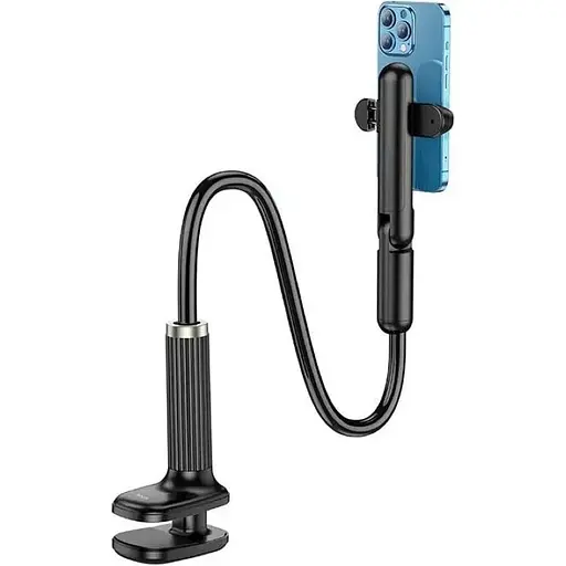 Тримач-гнучка штанга на затискачі Hoco HD4 Seaview mobile phone lazy holder чорний - фото 1
