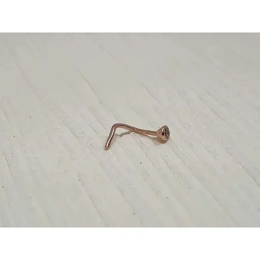 Золотая серьга-пирсинг Астор в нос с фианитом. 2182526 - фото 2