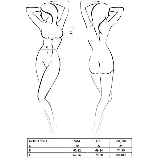 Комплект белья Passion Exclusive Morgan SET OpenBra Black S/M - фото 7