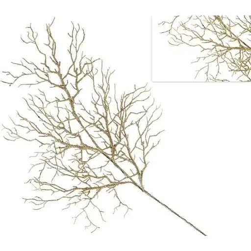 Ветка декоративная 73 см Искусственные материалы для декора и флористики Золотистый - фото 1
