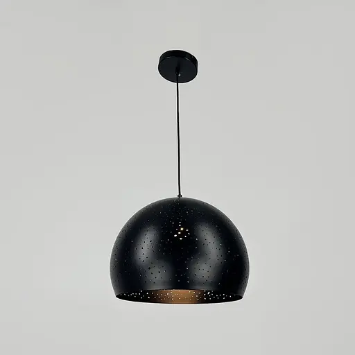 Дизайнерський підвісний світильник Ø35 см Line F MJ1912-350 Чорний - фото 4