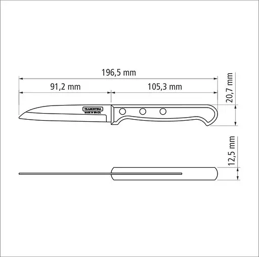 Нож для овощей Tramontina Polywood, 76 мм - фото 2