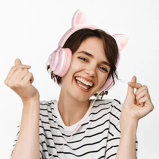 Навушники Hoco W36 Cat Ear рожевий - фото 5