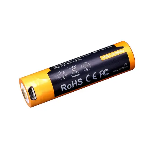 Аккумулятор 18650 Fenix 2600 mAh с micro-usb зарядкой (Черно-желтый) - фото 6