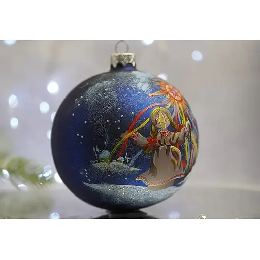 Ялинкова прикраса Санта Шоп Дівчинка-Мотанка різдвяна скло (4820001112450) - фото 2