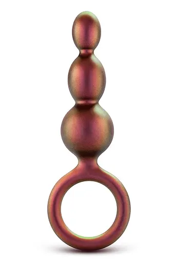 Анальна пробка Anal Adventures Matrix Beaded Loop Plug 14 см (жовтогарячий)