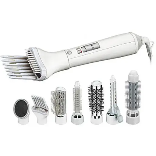 Фен браш стайлер Gm-4832 з насадками щітка для вирівнювання та завивки волосся гребінець - фото 1