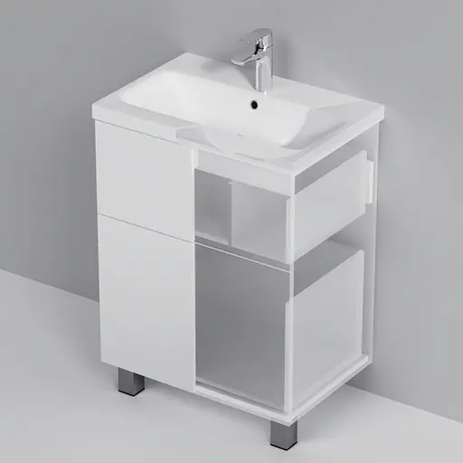 Тумба з умивальником AM.PM Gem підлогова 60 см білий MGA-FSX06022WG-WCC0602WG Білий - фото 6