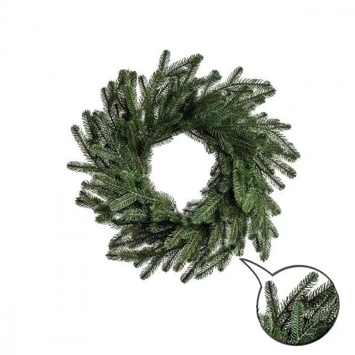 Різдвяний вінок Віденський з хвої (діаметр - 45 см) литий Зелений - фото 2