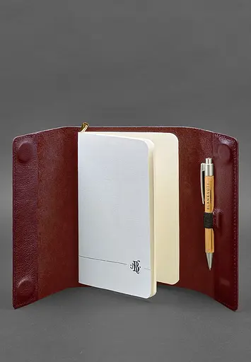 Шкіряний блокнот софт-бук 7.0 бордовий Краст - фото 3