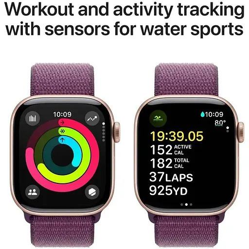 Смарт-годинник Apple Watch Series 10 GPS 42mm Rose Gold Aluminum Case w. Plum Sport Loop (MWWK3) - фото 4