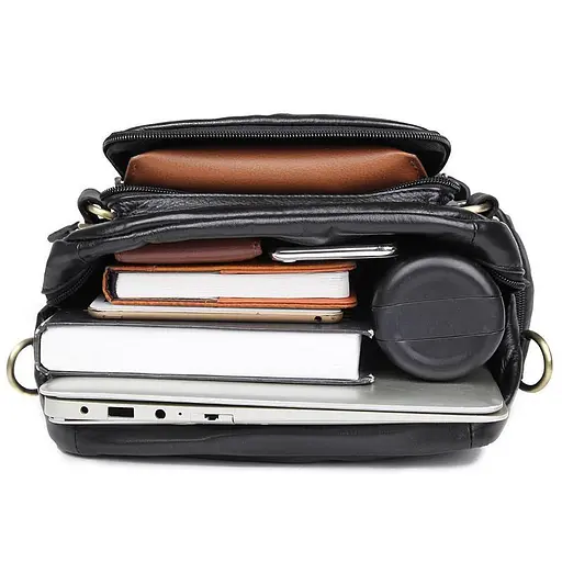 Кожаный мужской рюкзак John McDee 36х25.5х10 см sum0026155 - фото 10