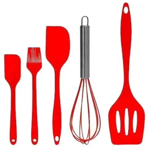 Кухонний набір Stenson 5 предметів - лопатка, віночок, ложка, кухонні аксесуари для готування [MD] в асортименті - фото 1