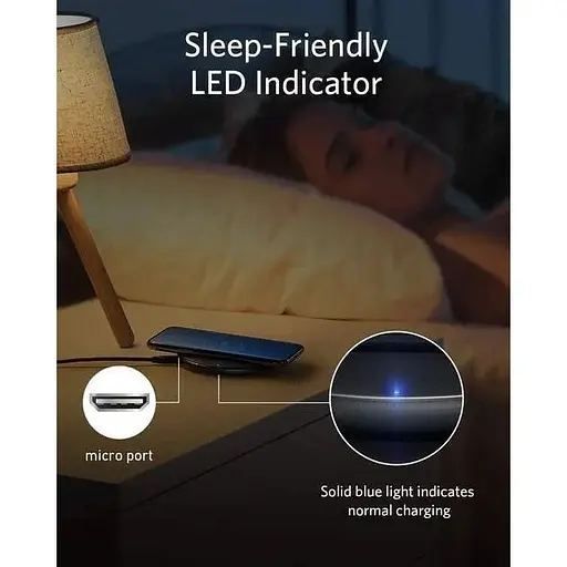 Бездротовий зарядний пристрій Anker 313 Wireless Charger (Pad) Qi 10W Black - фото 6