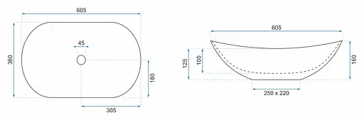 Умивальник Rea Royal 60 black накладний чорний REA-U0445, Чорний - фото 6