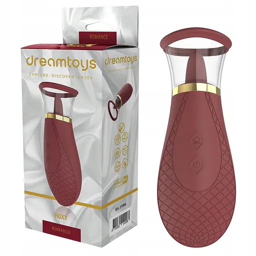 Вакуумний стимулятор клітора з вібрацією Dreamtoys Romance Roxy бордовий - фото 6