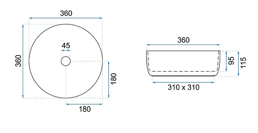 Умивальник Rea Sami blue shiny накладний REA-U6619, Синий - фото 5