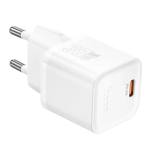 Мережевий зарядний пристрій Hoco N66 Ingenious single port PD35W charger(EU) Білий - фото 1