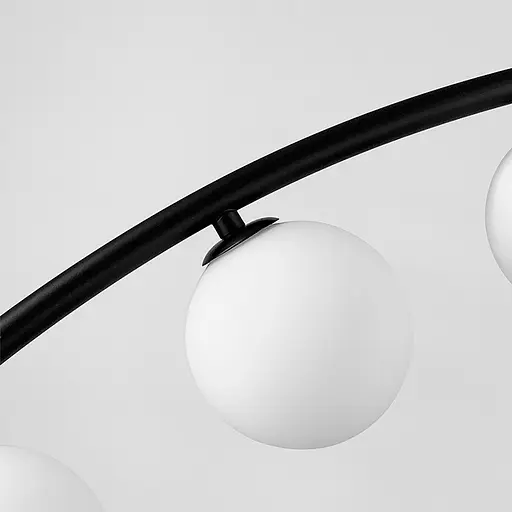 Черная люстра-дуга на 9 белых плафонов Line.F MJ 80/9 BK - фото 5