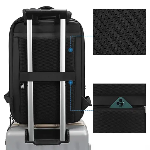 Рюкзак міський офісний розширюваний Tigernu T-B9152 12-19л для ноутбука 15.6" Black (17043) - фото 6