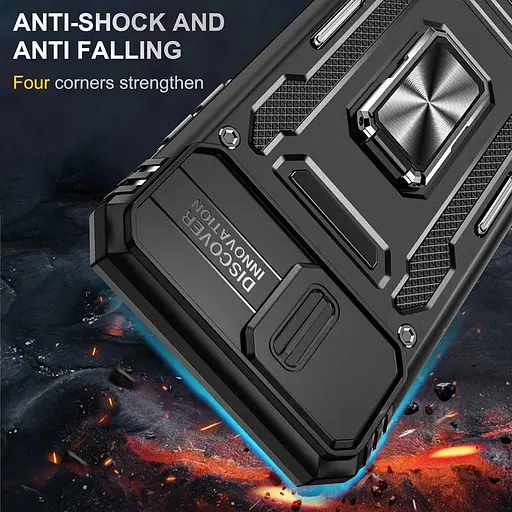 Ударостійкий чохол Epik Camshield Army Ring для Apple iPhone 7 plus/8 plus 5.5 Чорний/Black - фото 7