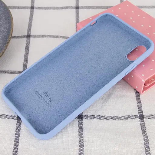 Чехол Silicone Case Full Protective AA для Apple iPhone XS Max 6.5 Голубой/Lilac Blue - фото 3