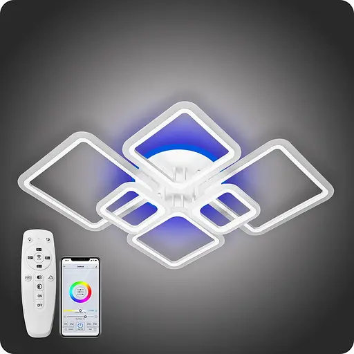 Люстра світлодіодна 517 Dlight 3color з пультом 150Вт Білий (01729) - фото 1