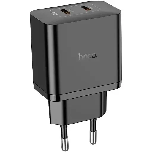 Сетевое зарядное устройство Hoco N35 Streamer dual-port PD45W GaN (2C) charger(EU) черный - фото 1