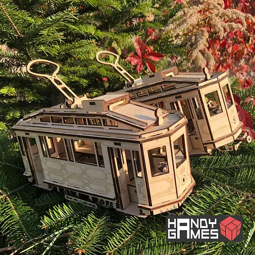 Дерев'яний конструктор Трамвай Sanok SW1 | Woodzle | 151 деталь - фото 8