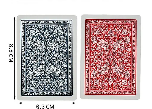 Карты игральные Fournier 2818 100% Plastic Jumbo Index (red blue) (PC_F2818PJI) - фото 4