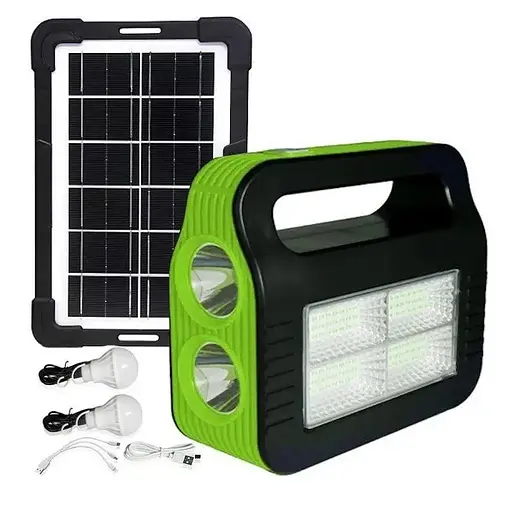 Солнечная зарядная станция COBA CB-999B с 2 лампочками + LED фонарь