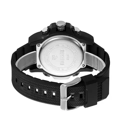 Часы мужские наручные спортивные Skmei 2162 с двойным дисплеем и подсветкой (Черный) - фото 9