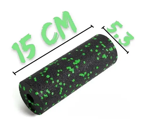 Набір для масажу та йоги PowerPlay PP_4093 EPP (3 м'ячики + валик масажер 15*5,3 см) Green + гумка 5,5 кг (PP_4093_Green) - фото 8