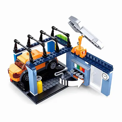Конструктор Sluban M38-B0759C — СТО с транспортом и фигурками, 340 деталей, для детей от 6 лет - фото 2