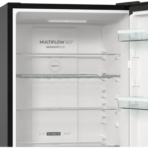 Холодильник Gorenje с нижней морозной камерой 185х60х60 см 2 двери 204(96) л А++ NoFrost+ LED дисплей черный - фото 9