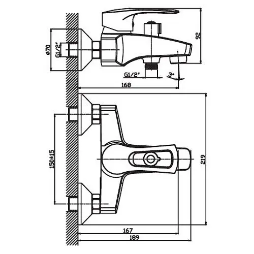 Смішувач для ванни Haiba GERMES 009 (HB0141) - фото 2