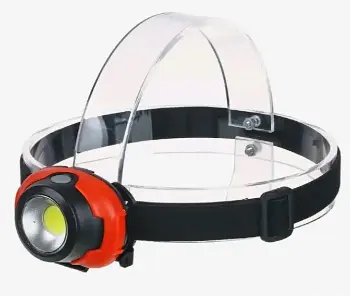 Налобный фонарь 1801-COB с ярким COB LED питание от 3×AAA батареек Красный - фото 3