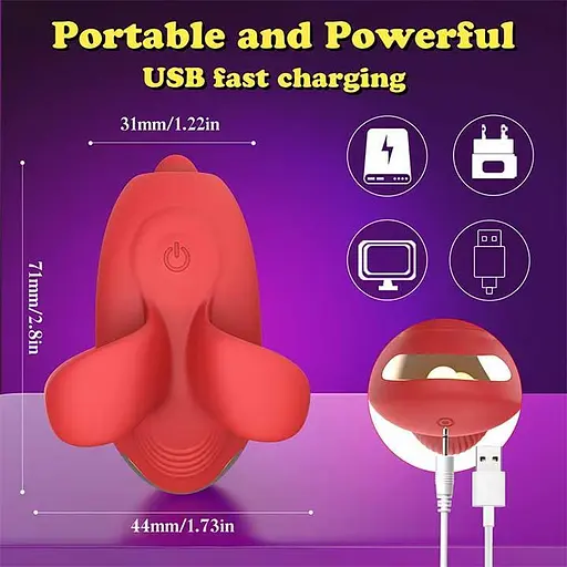 Кліторальний смарт-вібратор Love Spouse силіконовий з акумулятором для жінок 71 мм бордовий - фото 3