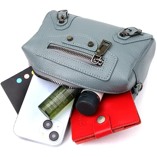 Женская сумка Vintage из натуральной кожи с современным декором 17х11х8 см sum0027634 - фото 8